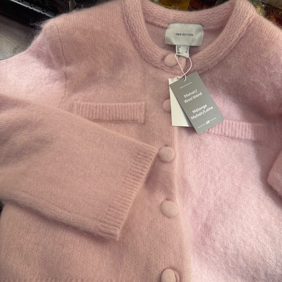 H&M MOHAIR-BLEND CARDIGAN WITH SHOULDER PADS - Picture 11 of 13